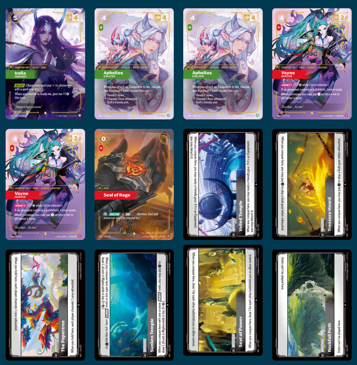 Booster Jumbo Riftbound Spiritforged extrait du display chinois, 14 cartes aléatoires