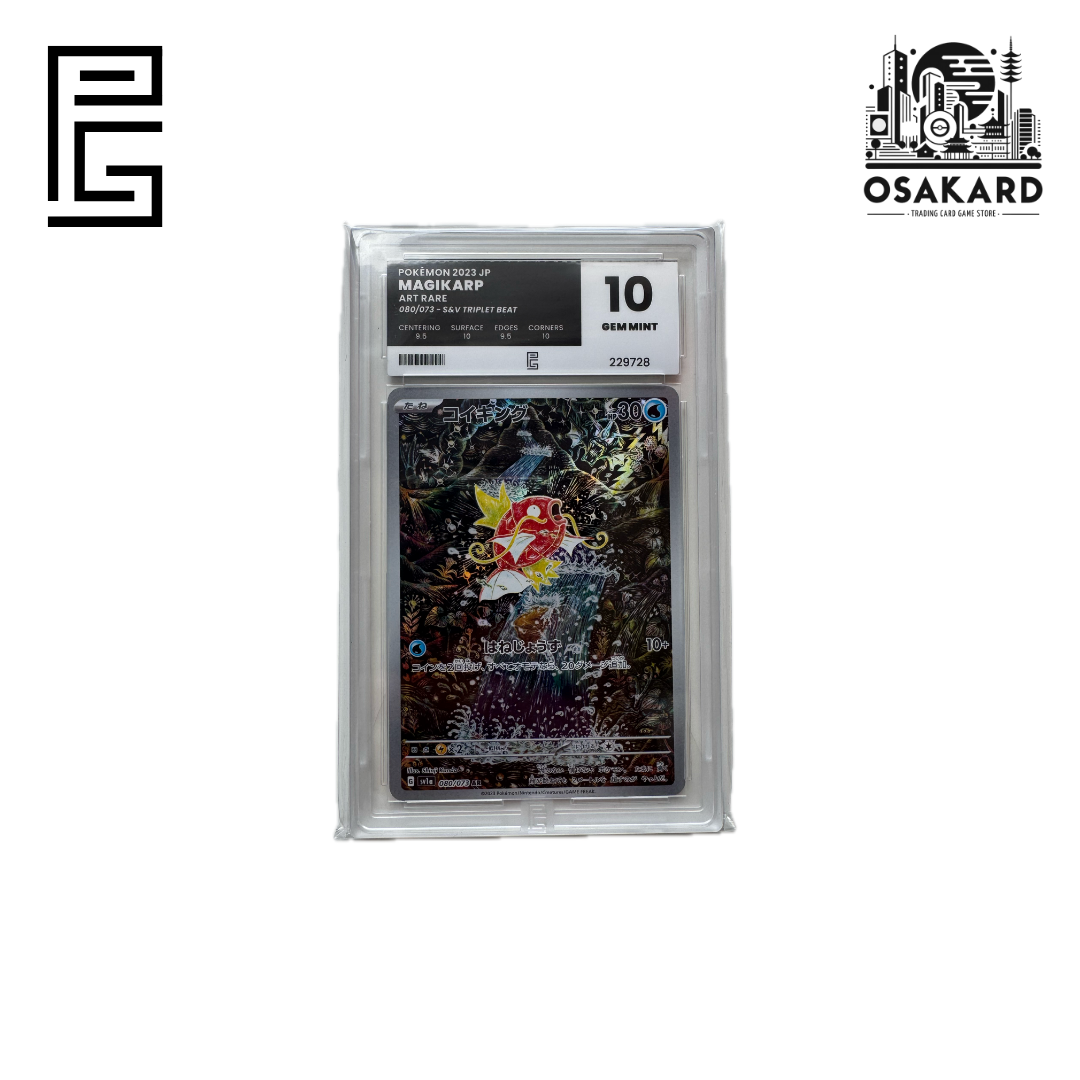 Magicarpe 080/073 SV1A japonais gradé Pure Grading 10 Gem Mint, slab scellé Écarlate et Violet