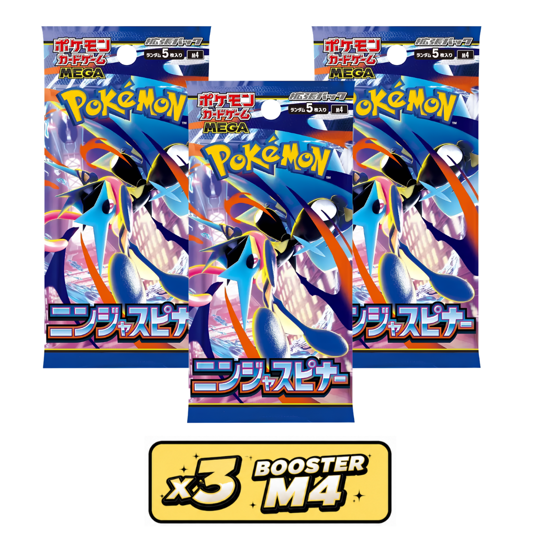 Booster Pokémon Ninja Spinner M4 japonais, face arrière, ère Méga Évolution JP